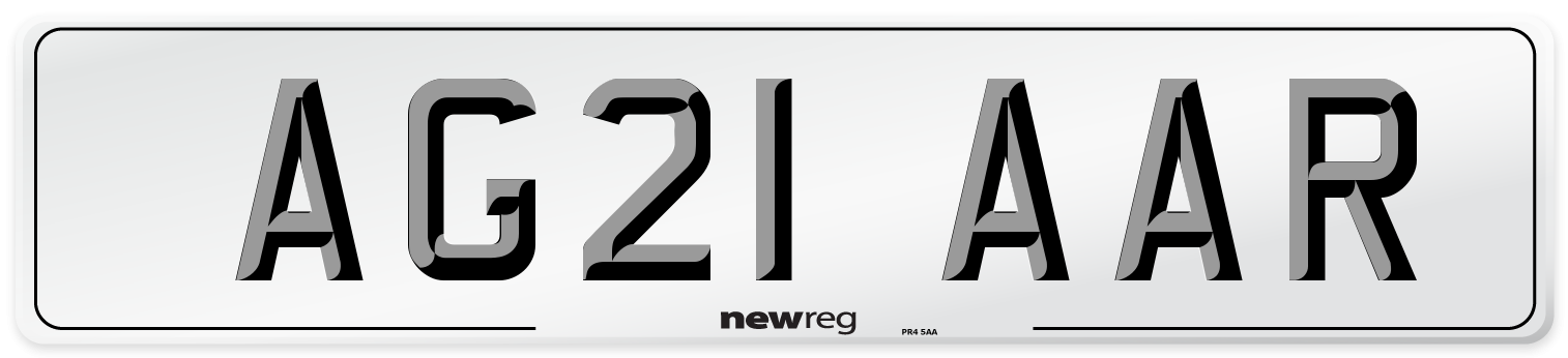 AG21 AAR Number Plate from New Reg